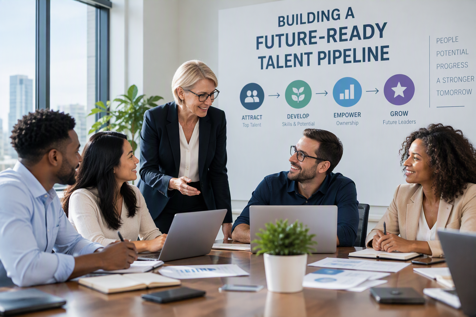 Leadership team building future-ready talent pipeline